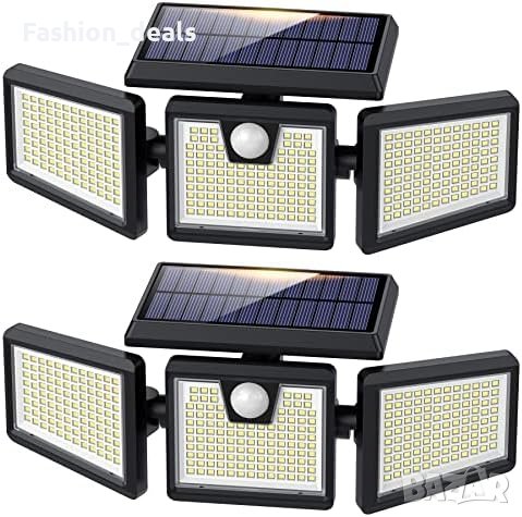 Нови 2 броя Слънчеви соларни светлини лампи на открито, 341 LED 3500LM