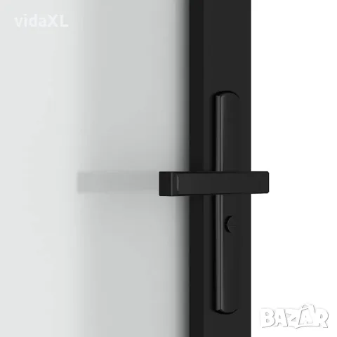 vidaXL Интериорна врата, 102,5x201,5 см, черен мат, стъкло и алуминий, снимка 5 - Входни врати - 56147185