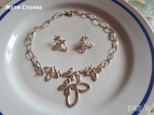 Сребърен комплект цветя