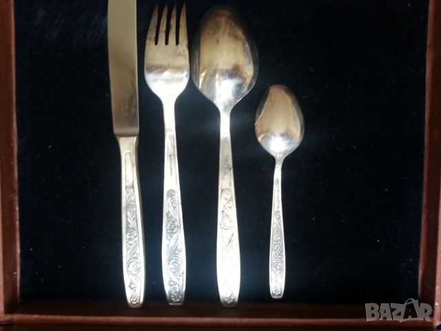 прибори от мелхиор, нови 38 броя, модел "Флора", от СССР, от 1970, красиви и солидни , снимка 2 - Прибори за хранене, готвене и сервиране - 36091656