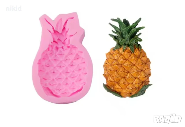 Голям ананас силиконов молд форма фондан шоколад гипс декор