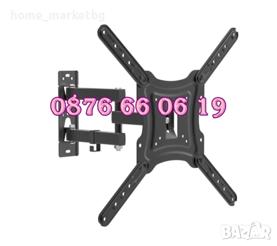Въртяща стойка за телевизор за стена 14-55", подвижна стойка до 50кг, снимка 4 - Стойки, 3D очила, аксесоари - 52502712