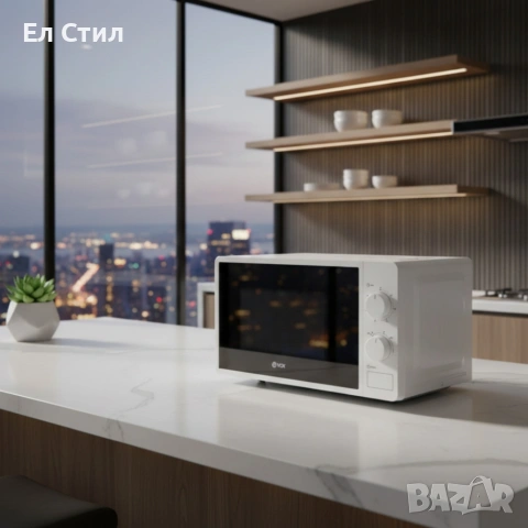 Микровълнова фурна VOX M-30, 700W, 20л с механичен таймер, снимка 5 - Микровълнови - 53563916