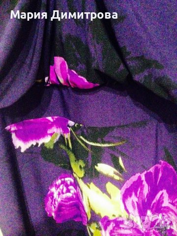 Красива лилава рокля с цветя, снимка 4 - Рокли - 38856454