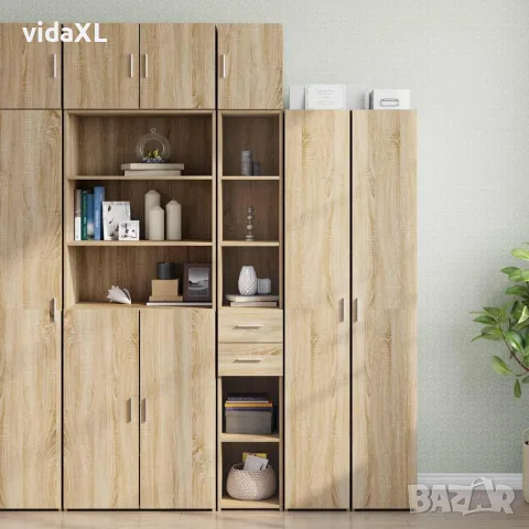 vidaXL Тесен шкаф, сонома дъб, 30x42,5x225 см, инженерно дърво, снимка 2 - Бюфети - 56146897