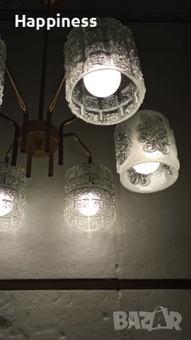 Абажур (полилей) от месинг с 6 Нови LED крушки, снимка 5 - Лампи за таван - 46419851