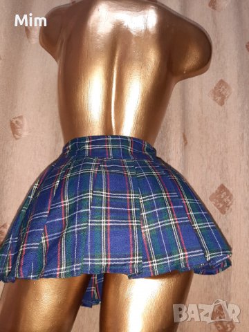 М/L Синя къса пола на плисета, снимка 4 - Поли - 39760855