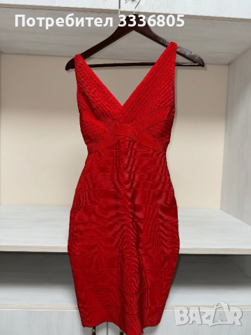 Червена бандажна рокля