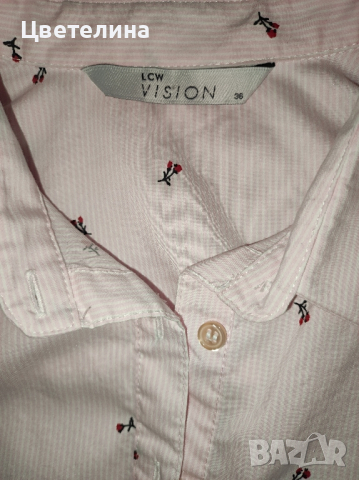 Дамска вталена риза с рози LC WAIKIKI размер 36/S цена 25,99 лв., снимка 3 - Ризи - 44706837