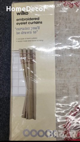 Нови завеси комплект два броя с бродерия , снимка 5 - Пердета и завеси - 42210592