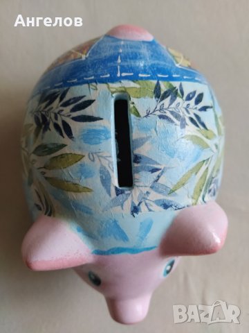 Керамично прасе-касичка, ръчно изрисувано, снимка 4 - Колекции - 35844911