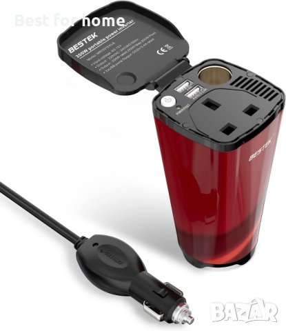 BESTEK 200W инвертор на захранване DC 12V към AC 230V 240V 3-в-1 зарядно за кола Гнездо за запалка , снимка 2 - Друга електроника - 42212819
