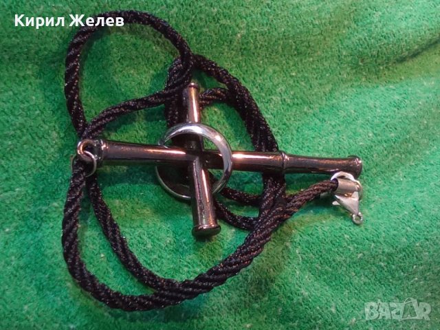 МОДНО АРТ КОЛИЕ - КРЪСТ НЕРЪЖДАЕМА СТОМАНА с ШНУРЧЕ СТИЛНО ГОЛЯМО КРАСИВО 81555, снимка 14 - Колиета, медальони, синджири - 36982753