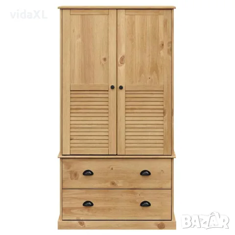 vidaXL Гардероб VIGO, 90x55x170 см, бор масив, снимка 4 - Гардероби - 56147345
