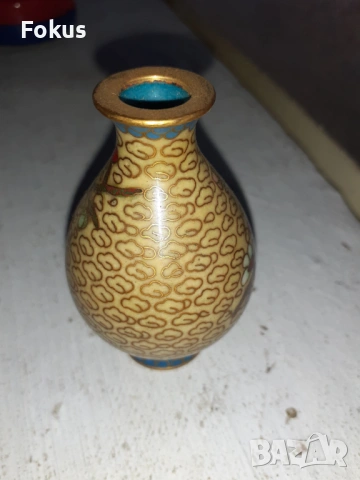 Стара симпатична малка вазичка Клоазоне cloisonne, снимка 2 - Антикварни и старинни предмети - 53457006