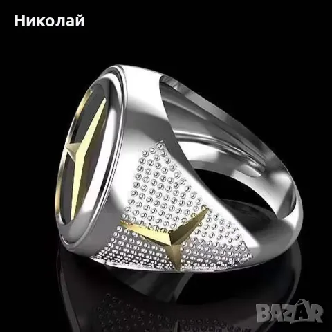 Пръстен Мерцедес , мъжки пръстен с лого Mercedes benz , снимка 3 - Пръстени - 47924658
