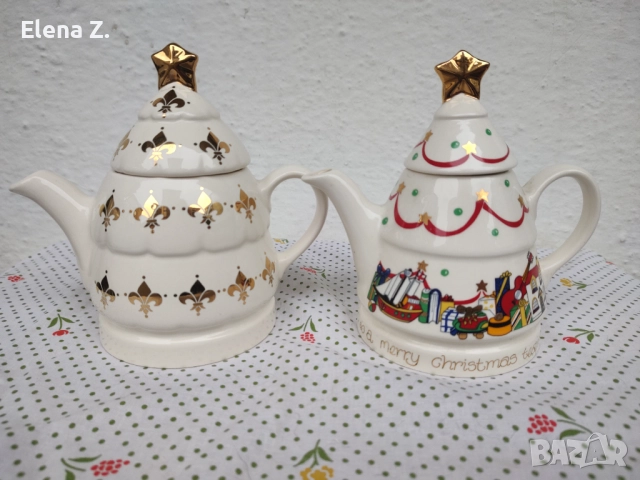 Коледни винтидж чайници от Англия