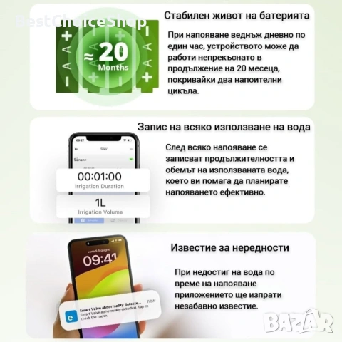 Смарт воден вентил Sonoff SWV (BSP версия) със Zigbee 3.0 свързаност, снимка 13 - Напояване - 53465168