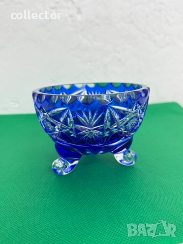 Кристална "БОХЕМСКА" - купа / захарница. №7601, снимка 2 - Антикварни и старинни предмети - 52366452