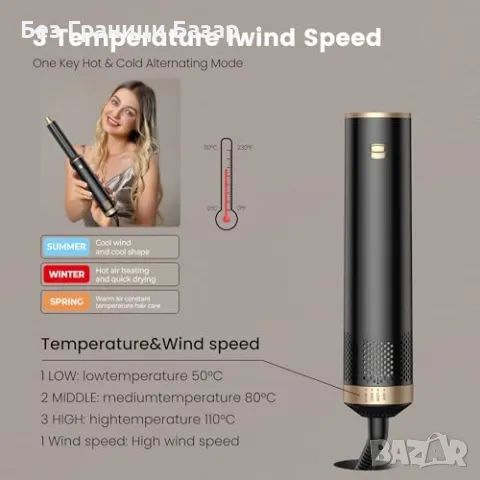 Нова 5 в 1 четка с топъл въздух за коса жени – къдри, суши, изправя , снимка 7 - Други - 49693359