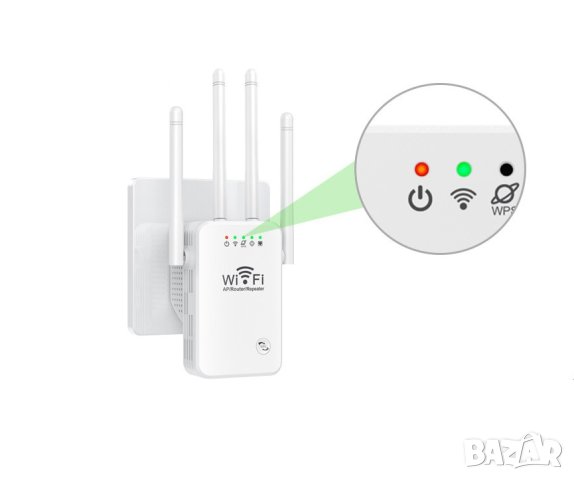 Мощен Wi-Fi повторител - REPEATER с четири антени, снимка 3 - Рутери - 40686046