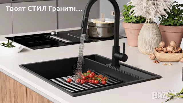 К-т Мивка+Смесител+Сифон Цветове Кухненска Мивка от гранит модел Осло 60 Премиум 580 x 530 мм + Смес, снимка 3 - Мивки - 47686959