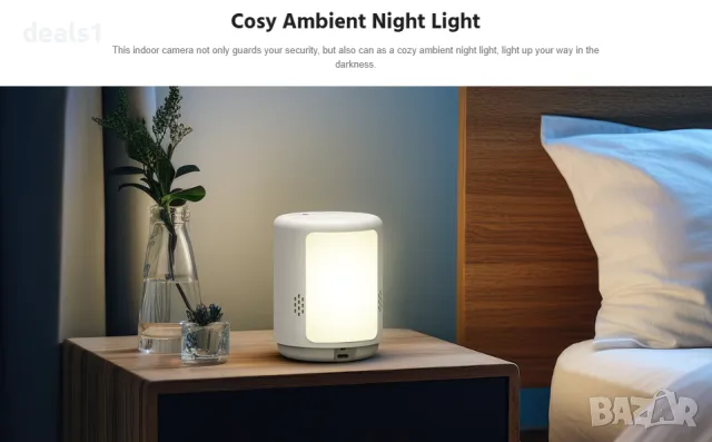 ANNKE 3MP WiFi IP Смарт Безжична Камера Двупосочно Аудио Видео Обаждане Нощна Лампа O-Kam Pro APP, снимка 11 - IP камери - 48889849