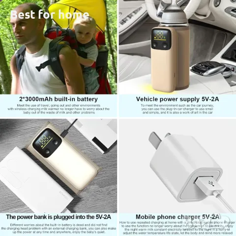 Премиум акумулаторен нагревател за бебешки бутилки NIP, снимка 7 - Други - 48423947