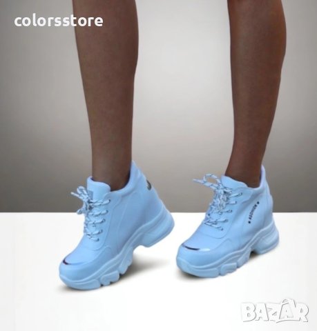 Кецове на платформа - бяла кожа с бяло ходило - PA60, снимка 2 - Кецове - 37951752