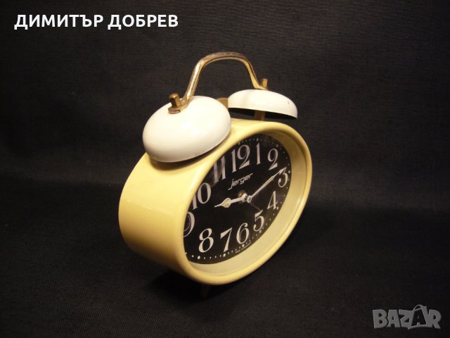 СТАР РЕТРО НАСТОЛЕН МЕХАНИЧЕН ЧАСОВНИК БУДИЛНИК JERGER GERMANY, снимка 3 - Антикварни и старинни предмети - 36013886