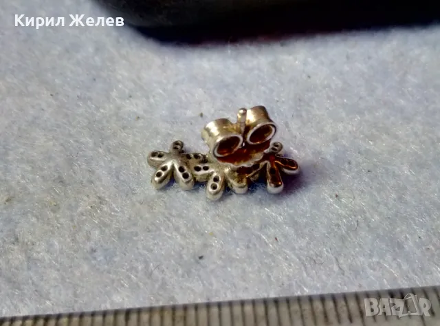 ПРЕЛЕСТНА НЕЖНА ФЛОРАЛНА СРЕБЪРНА ОБЕЦА ЦВЕТЯ СРЕБРО 925 с МИНИАТЮРНИ ФАСЕТИРАНИ ЦИРКОНИ 48667, снимка 8 - Обеци - 48901244