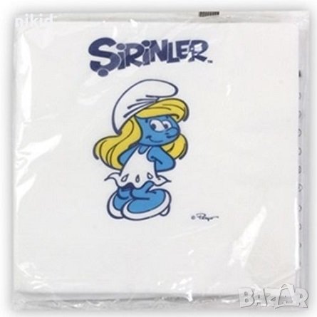 8 бр Смърф Смърфиета Смърфовете The smurfes смърфчета смърфчетата Смърфове парти салфетки рожден ден, снимка 3 - Аксесоари за кухня - 42689348