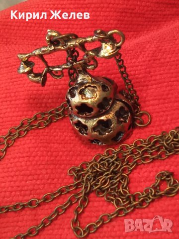 МЕСИНГОР РЕТРО ТЕЛЕФОН ФИГУРКА МЕДАЛЬОН ВИНТИДЖ СТАТУЕТКА 3262, снимка 4 - Колиета, медальони, синджири - 29815054