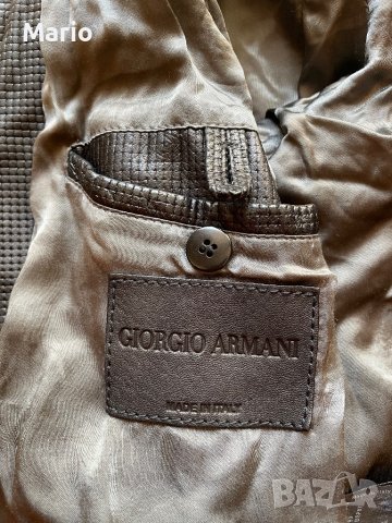 Giorgio Armani кожено яке L, снимка 3 - Якета - 42054497
