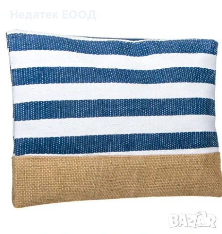 Несесер за таолетни принадлежности, Син - Бежов, 32x22 см.