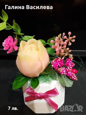 Ръчно изработени цветя от сапун, снимка 7 - Арт сувенири - 39495707