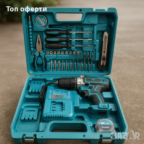 Комплект акумулаторен винтоверт – 30 части, снимка 2 - Винтоверти - 53065789