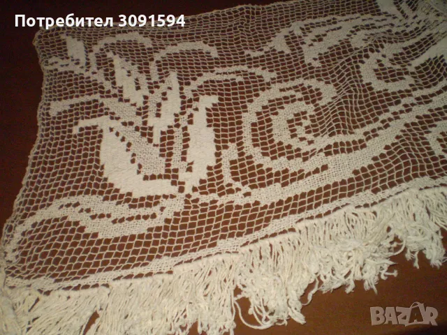 Старинна дантелена завеса Ръчно изработена дантела, снимка 4 - Други ценни предмети - 48439652