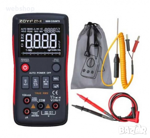 Мултицет Zoyi, със зумер ZT-X, VAC, VDC, AAC, ADC, OHM, Hz, F, °C, NCV, снимка 1