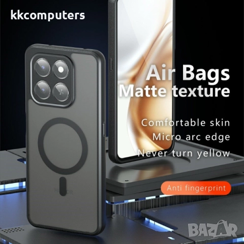 Магнитен Калъф (PC + TPU) за Honor X7d / 400 Smart- MagSafe, Вкл. Протектор, Черен (матов), снимка 3 - Калъфи, кейсове - 52466615