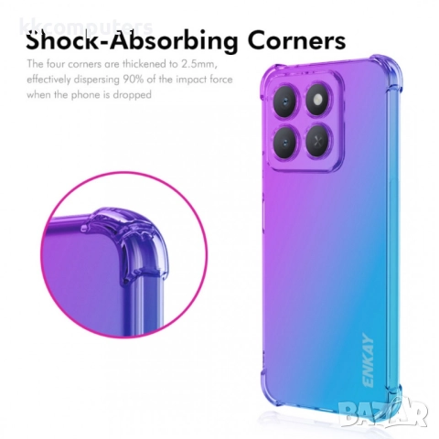 Honor X8c Удароустойчив ENKAY Силиконов Калъф и Протектор, снимка 5 - Калъфи, кейсове - 51493431