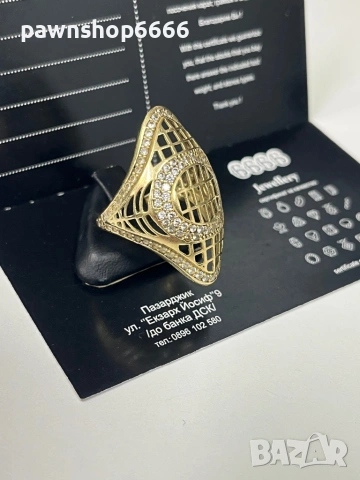 Златен пръстен 14 К, снимка 2 - Пръстени - 53269873