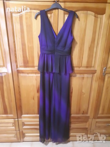 Дълга официална рокля в лилаво и черно, снимка 3 - Рокли - 38946352