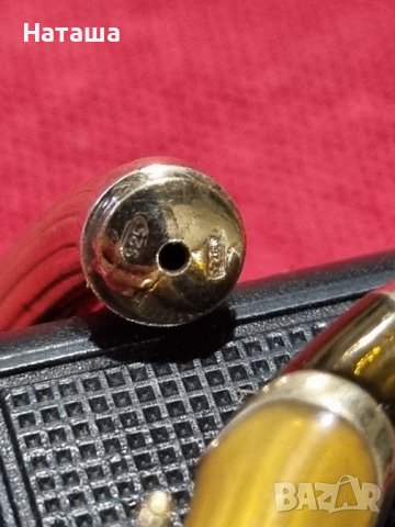 Италиански масивни сребърни позлатени обеци с цветен емайл, снимка 5 - Обеци - 41858765