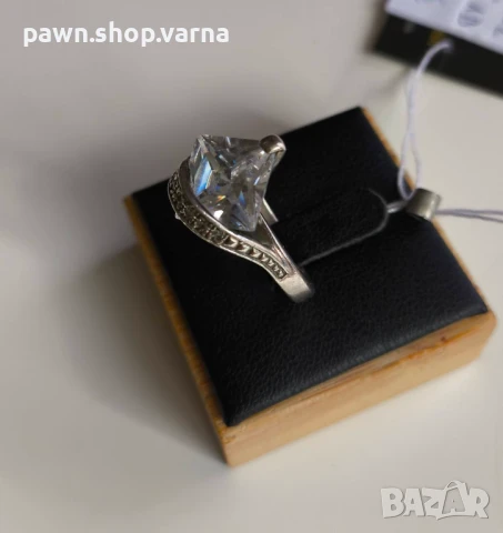 Нов сребърен пръстен 925 с фианити – 4,94 г, размер 17 мм, снимка 2 - Пръстени - 51408430