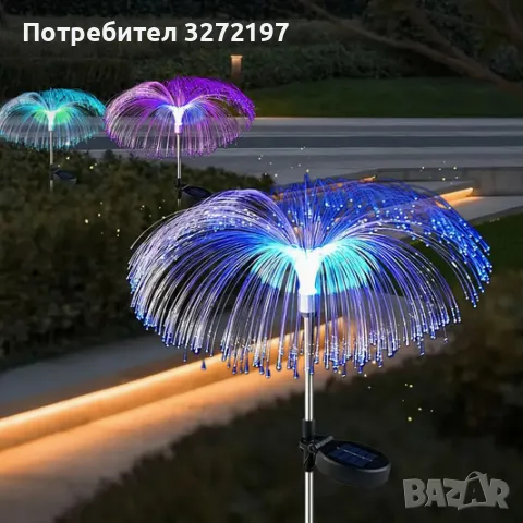 Соларна лампа медуза,7 цвята,водоустойчива IP65, снимка 5 - Соларни лампи - 49403424