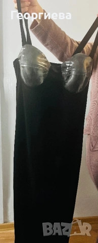 Рокля от кадифе и лак , снимка 4 - Рокли - 53224630