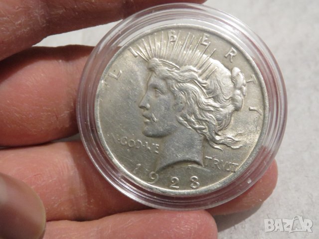 Много рядък голям сребърен долар на мира,  Peace dollar 1923г- Philadelphia Mint, снимка 4 - Нумизматика и бонистика - 35996237