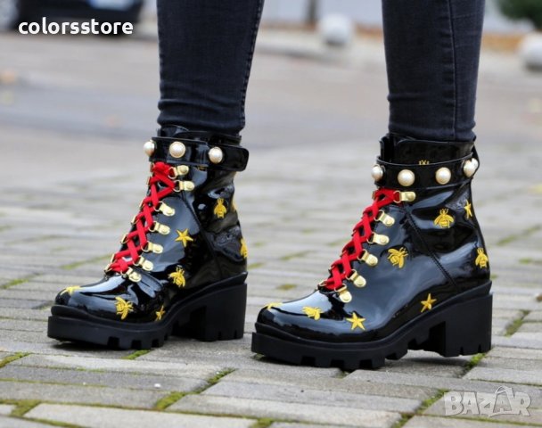 Боти на ток - черен лак - MX15