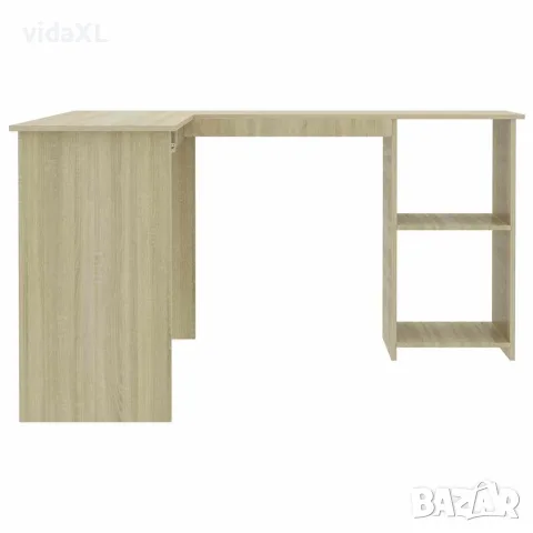 vidaXL Г-образно ъглово бюро дъб сонома 120x140x75 см инженерно дърво, снимка 5 - Бюра - 56147729